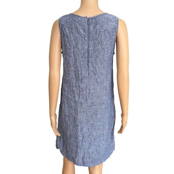 St. Tropez West 100% Linen Blue shift Sun Dress size 6 - Picture 3 of 6